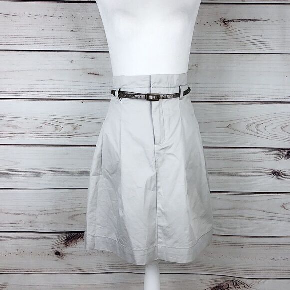 Zara Neutral Pleated Belted Safari Utility Skirt XS - Picture 3 of 8